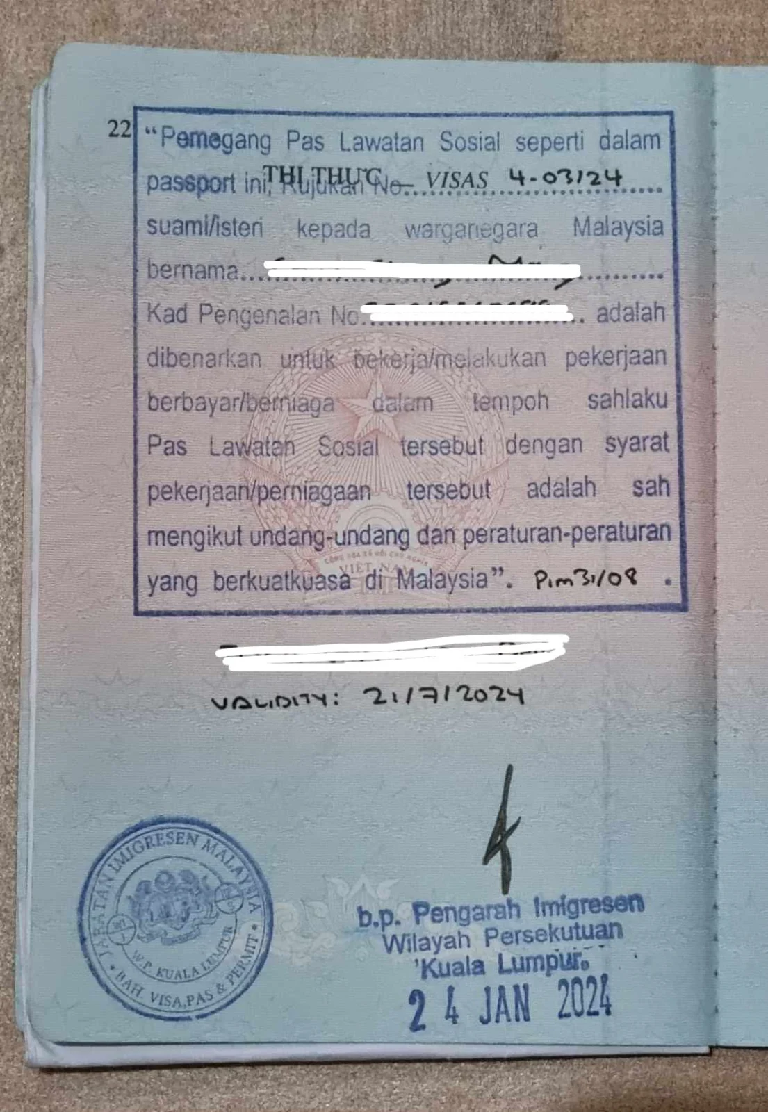 Thủ Tục Work Endorsement Cho Người Có Spouse Visa Malaysia